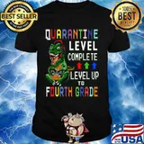 4th Grade Quarantine Shirt Back To School T Rex Gamer Gift T-Shirt
