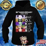 80th anniversary 1940 2020 joker characters signatures s Hoodie