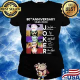 80th anniversary 1940 2020 joker characters signatures s Ladies tee