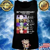 80th anniversary 1940 2020 joker characters signatures s Tank top