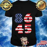 8645 Vintage Weathered American Flag 2020 Anti Trump Biden T-Shirt