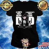 A son's first hero a daughter's first love dad silvertails happy father's day s Ladies tee