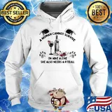 A woman cannot survive on wine alone she also needs a pitbull flowers s Hoodie