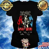 Acdc band live wire lightning signatures s Ladies tee