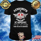 Aerosmith authentic 50th anniversary 1970-2020 signature thank you for the memories shirt