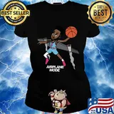 Airplane mode playing basketball s Ladies tee