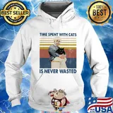 Albert einstein time spent with cats is never wasted vintage retro s Hoodie