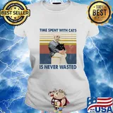 Albert einstein time spent with cats is never wasted vintage retro s Ladies tee