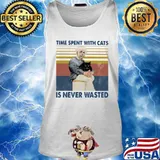 Albert einstein time spent with cats is never wasted vintage retro s Tank top