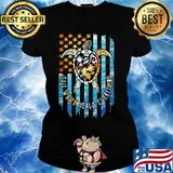 American Flag Turtle Salt water heals everything s Ladies tee