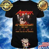 Anthrax 40th anniversary 1981 2020 thank you for the memories signatures shirt