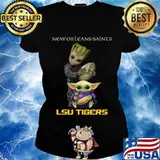 Baby groot and baby yoda new orleans saints lsu tigers s Ladies tee