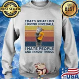Baby groot that's what i do i drink fireball i hate people and i know things vintage retro s Sweater