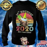 Baby yoda 26th birthday 2020 quarantined vintage retro s Sweater