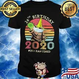 Baby yoda 26th birthday 2020 quarantined vintage retro shirt