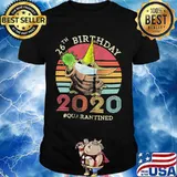 Baby yoda 26th birthday 2020 quarantined vintage retro shirt