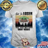 Baby yoda get in loser we are getting chicky nuggies mountain vintage retro shirt