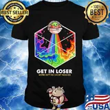 Baby yoda get in loser we are getting chicky nuggies rainbow shirt