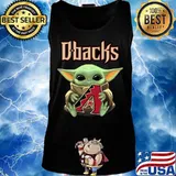 Baby yoda hug arizona diamondbacks logo s Tank top
