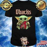 Baby yoda hug arizona diamondbacks logo shirt