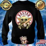 Baby yoda hug boston red sox baseball s Sweater