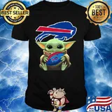 Baby yoda hug buffalo bills football shirt