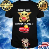 Baby yoda hug frito lay good fun and i used to smile and then i worked at frito lay good fun shirt