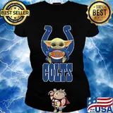 Baby yoda hug indianapolis colts football s Ladies tee