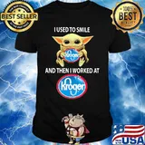 Baby yoda hug kroger and i used to smile and then i worked at kroger shirt