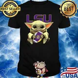 Baby yoda hug lsu tigers football shirt