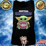 Baby yoda hug montreal canadiens logo s Tank top
