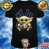 Baby yoda hug new york yankees baseball shirt
