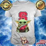 Baby yoda hug north carolina state football shirt