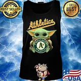 Baby yoda hug oakland athletics baseball s Tank top