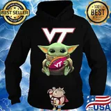 Baby yoda hug virginia tech football s Hoodie