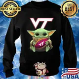 Baby yoda hug virginia tech football s Sweater