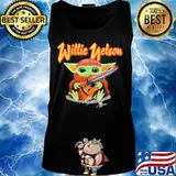 Baby Yoda hug Willie Nelson signature s Tank top
