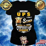 Baby yoda i work at ups i don't stop when i'm tired i stop when i am done s Ladies tee