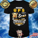 Baby yoda i work at ups i don't stop when i'm tired i stop when i am done shirt