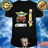 Baby yoda mask hug kansas city chiefs nfl shirt