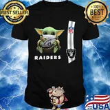 Baby yoda mask hug los angeles raiders nfl shirt