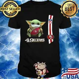 Baby yoda mask hug san francisco 49ers nfl shirt