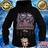Baltimore ravens football 2019 afc north division champions signatures s Hoodie