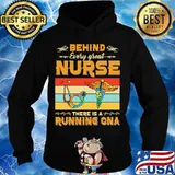 Behind every great nurse there is a running cna vintage retro s Hoodie