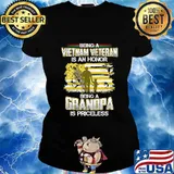 Being a vietnam veteran is an honor being a grandpa is priceless american flag independence day s Ladies tee