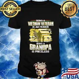 Being a vietnam veteran is an honor being a grandpa is priceless american flag independence day shirt