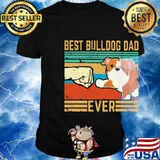 Best bulldog dad ever Vintage retro shirt