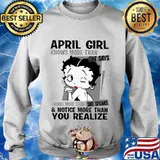 Betty boop april girl knows more than she says thinks more than she speaks and notice more than you realize s Sweater