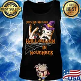 Betty boop just a girl who loves halloween in november s Tank top