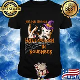 Betty boop just a girl who loves halloween in november shirt
